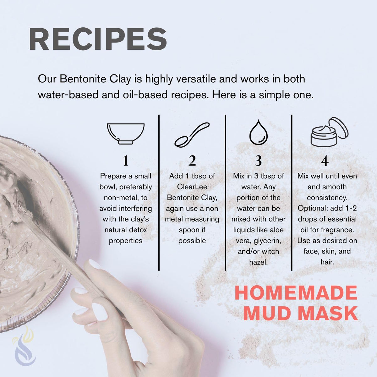 Home spa setup with ClearLee clay for bath and body treatments benefit