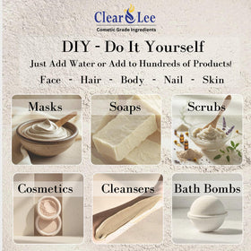ClearLee kaolin powder pouring to show smooth flow and easy mixing