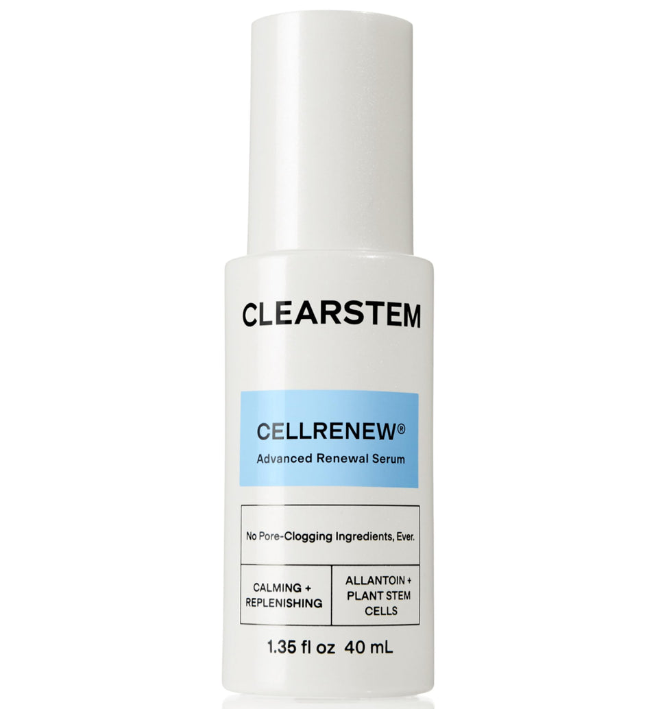 CLEARSTEM front packaging showing serum bottle and branding, conveys trust