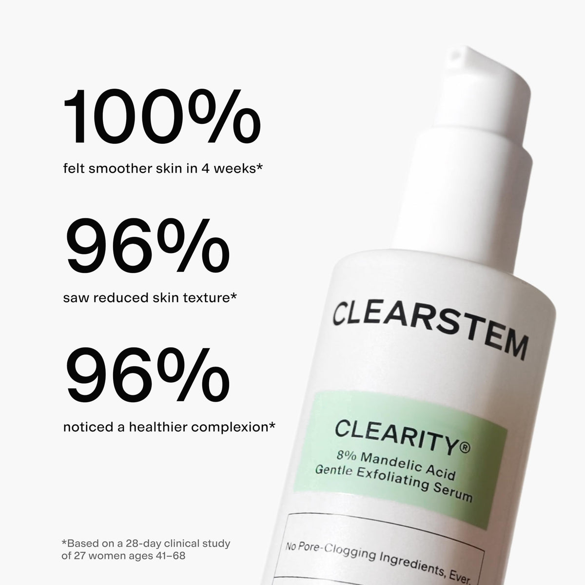 CLEARSTEM label closeup showing active ingredients and usage clarity benefit