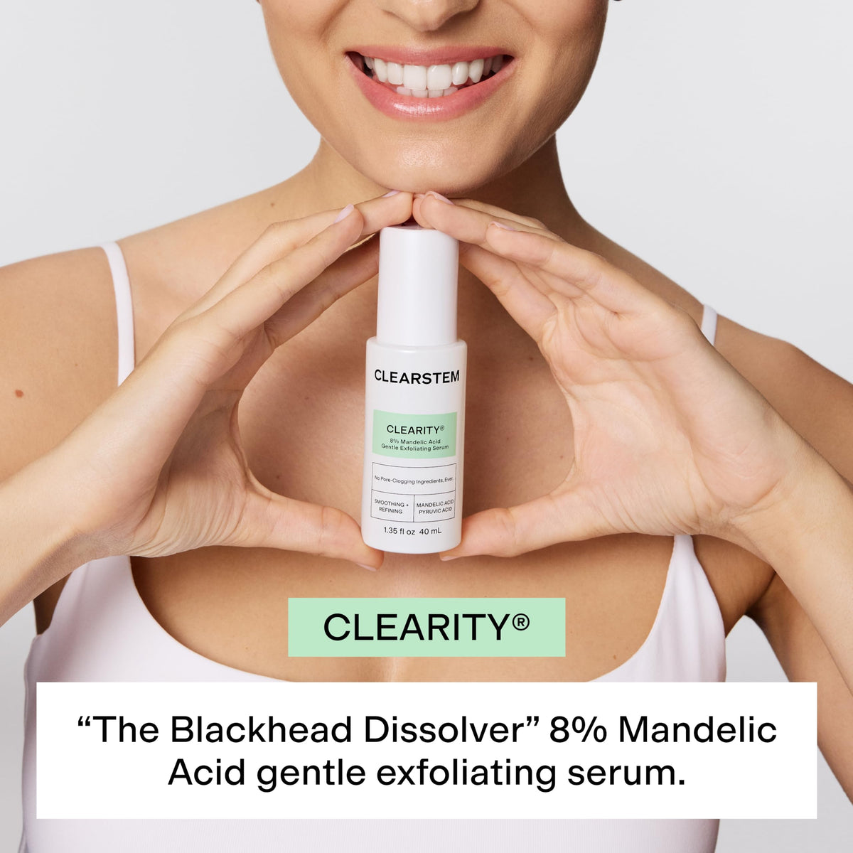 CLEARSTEM pump dispensing serum for controlled application and minimal waste