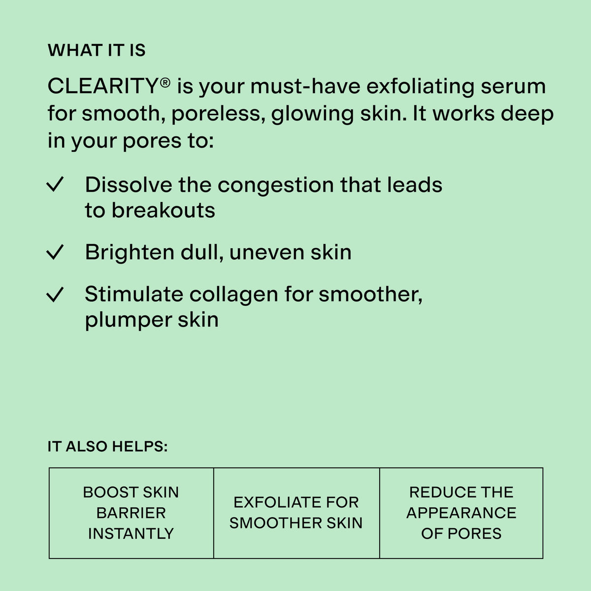 CLEARSTEM close-up of serum texture highlighting lightweight absorption benefit
