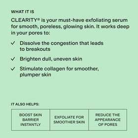 CLEARSTEM close-up of serum texture highlighting lightweight absorption benefit