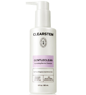 CLEARSTEM front bottle view showing product benefit for gentle cleansing