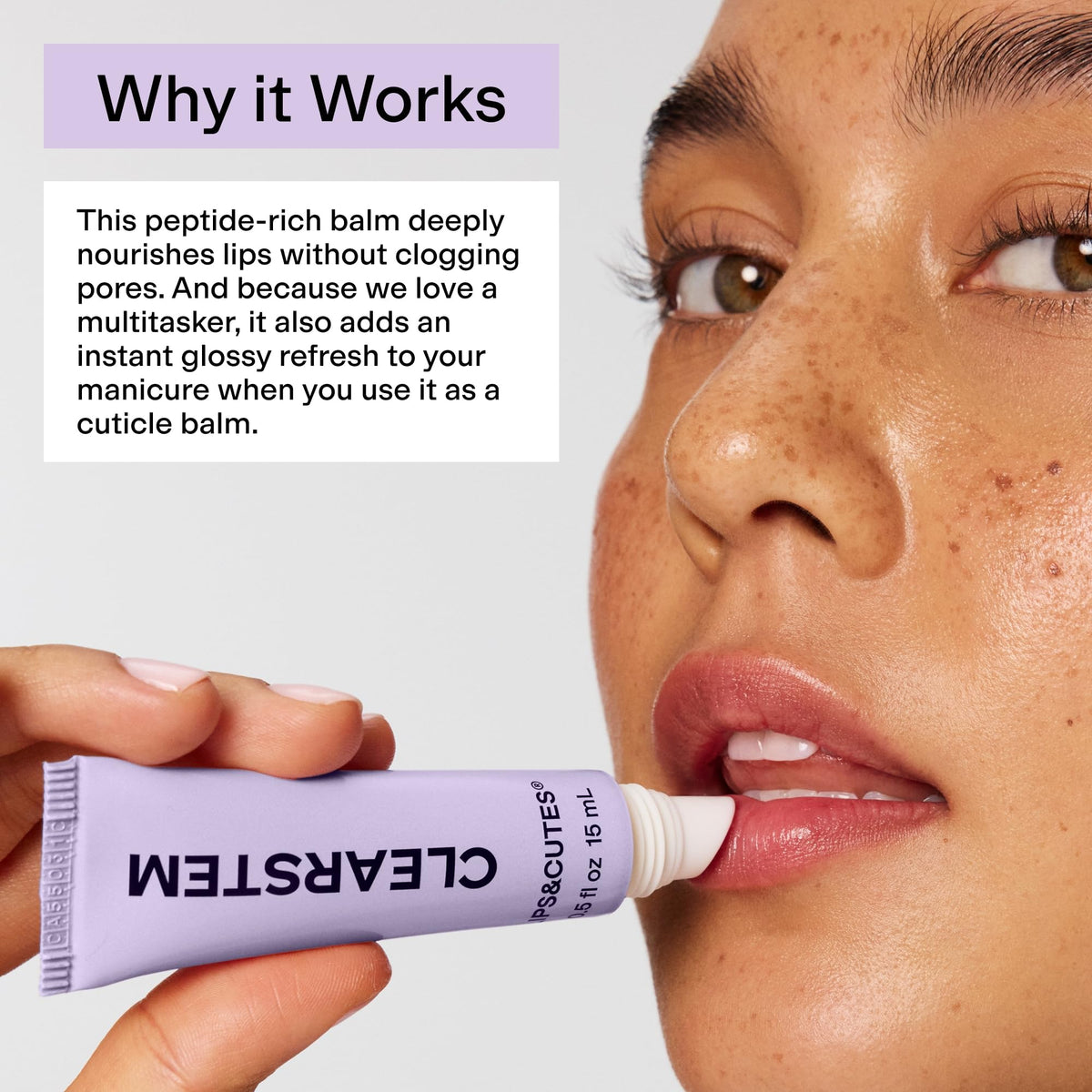 CLEARSTEM applied to cuticles softening and improving nail appearance