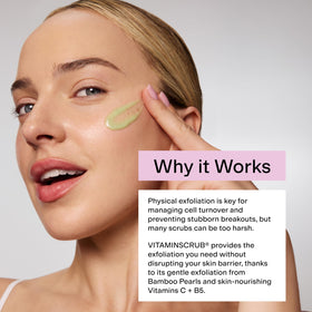CLEARSTEM applied to face showing gentle massage for clearer pores benefit
