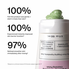 CLEARSTEM label showing key ingredients for transparent formulation benefit