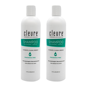 Cleure front label of 12 oz bottle showing hypoallergenic formula and benefits