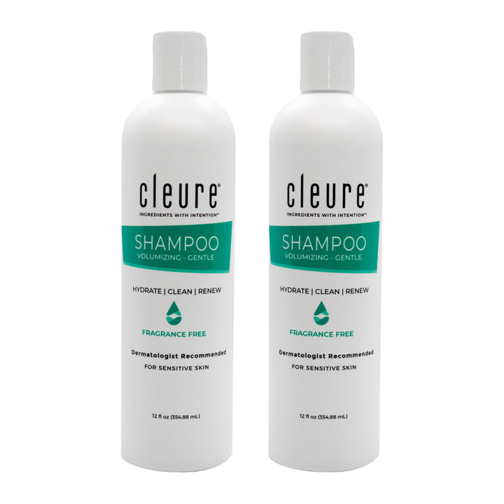 Cleure front label of 12 oz bottle showing hypoallergenic formula and benefits