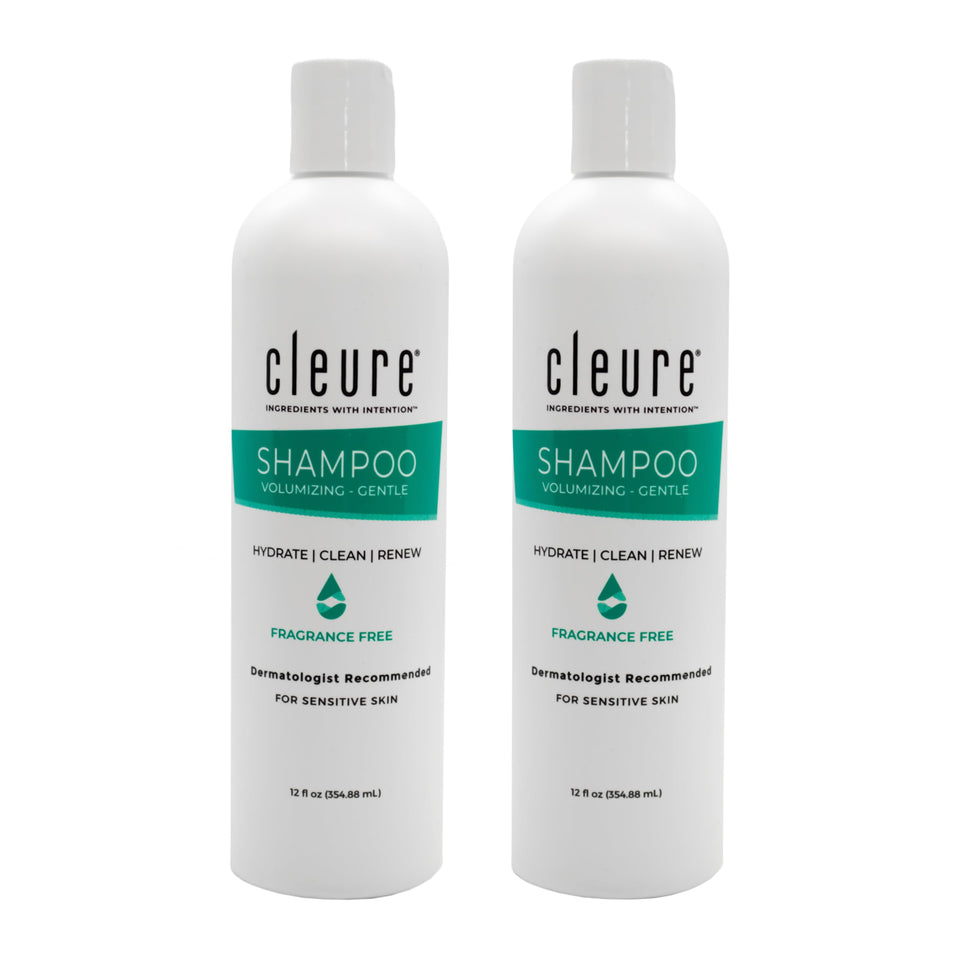 Cleure front label of 12 oz bottle showing hypoallergenic formula and benefits