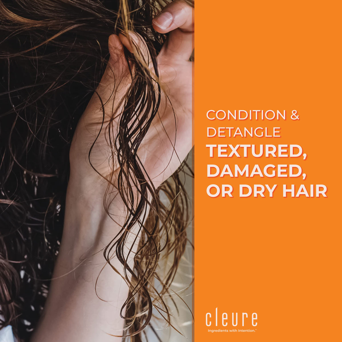 Cleure label close-up listing gentle ingredients for sensitive skin