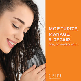 Cleure conditioner texture dispensed to show lightweight, hydrating consistency