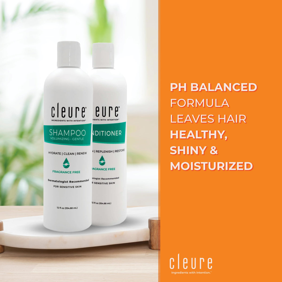 Cleure shampoo texture closeup demonstrating lightweight lather and moisturizing benefit