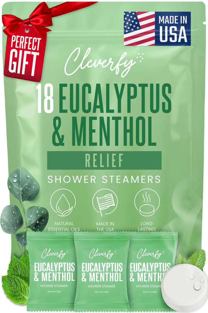 cleverfy front packaging showing eucalyptus mint tablets and fresh scent benefit
