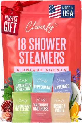 CLEVERFY front packaging showing 18-tablet set and scent variety for gifting