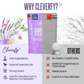 CLEVERFY product label and ingredients list emphasizing USA-made cruelty-free formula