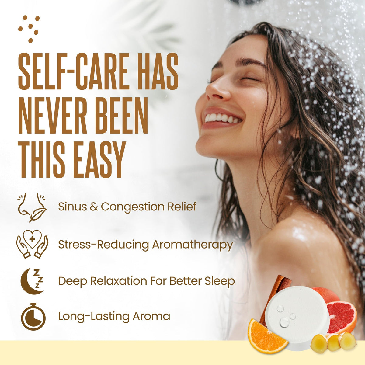 CLEVERFY three scent tablets arranged to show grapefruit orange ginger benefits
