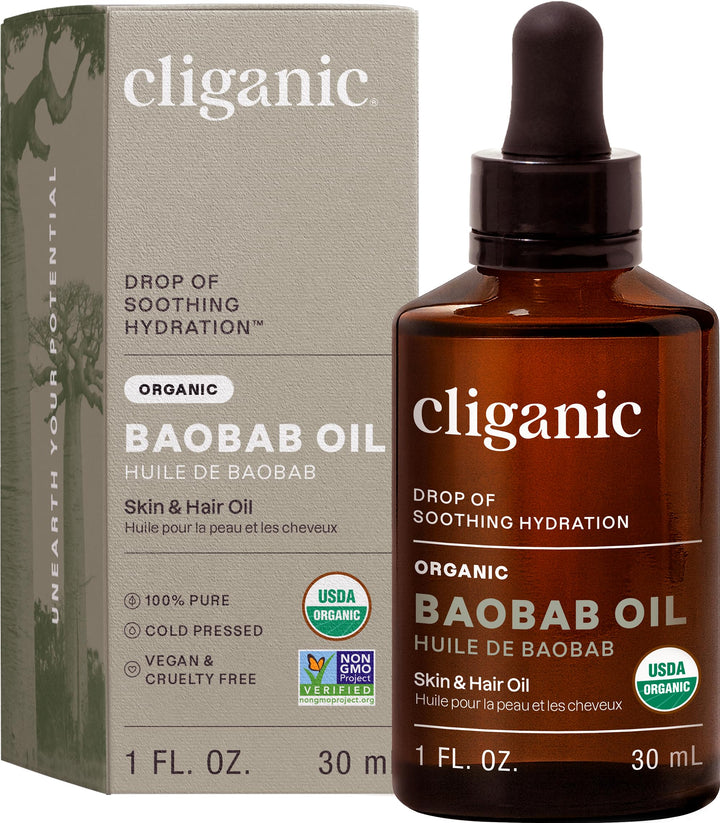 Cliganic front bottle showing label and organic certification benefit