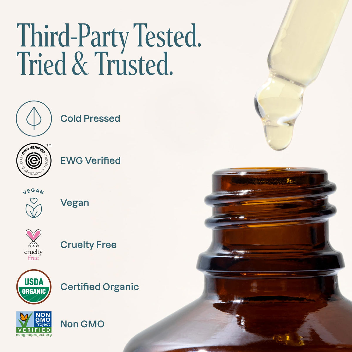 Cliganic bottle next to coin showing size and travel‑friendly benefit