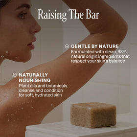 cliganic soap on draining dish demonstrating quick-dry storage to extend bar life