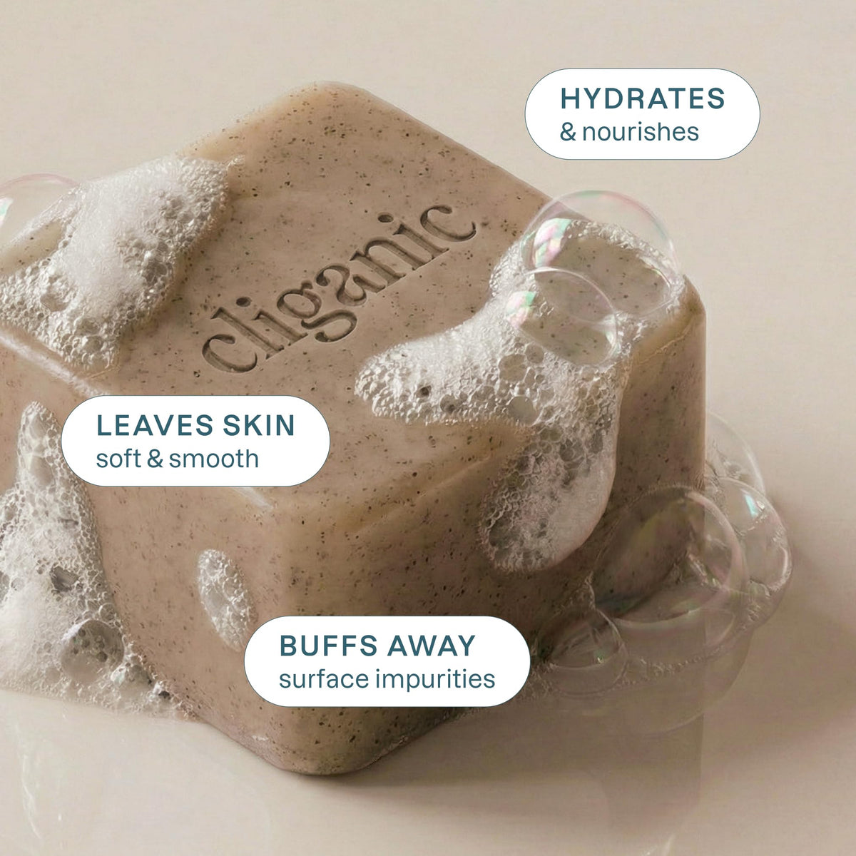 cliganic detailed apricot seed powder texture highlighting exfoliation benefit for smoother skin