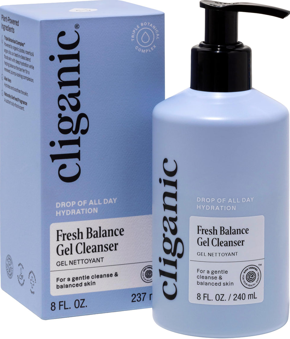 Cliganic front bottle showing label and gentle gel benefits