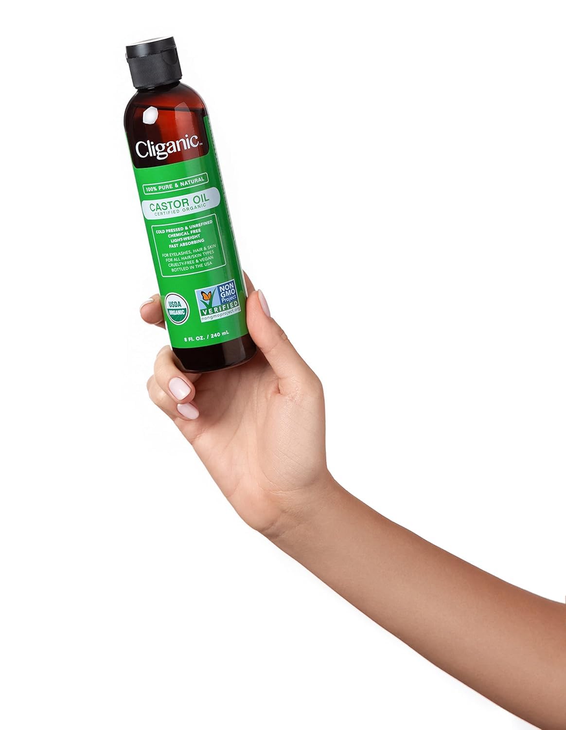 Cliganic bottle on bathroom shelf showing easy integration into routines
