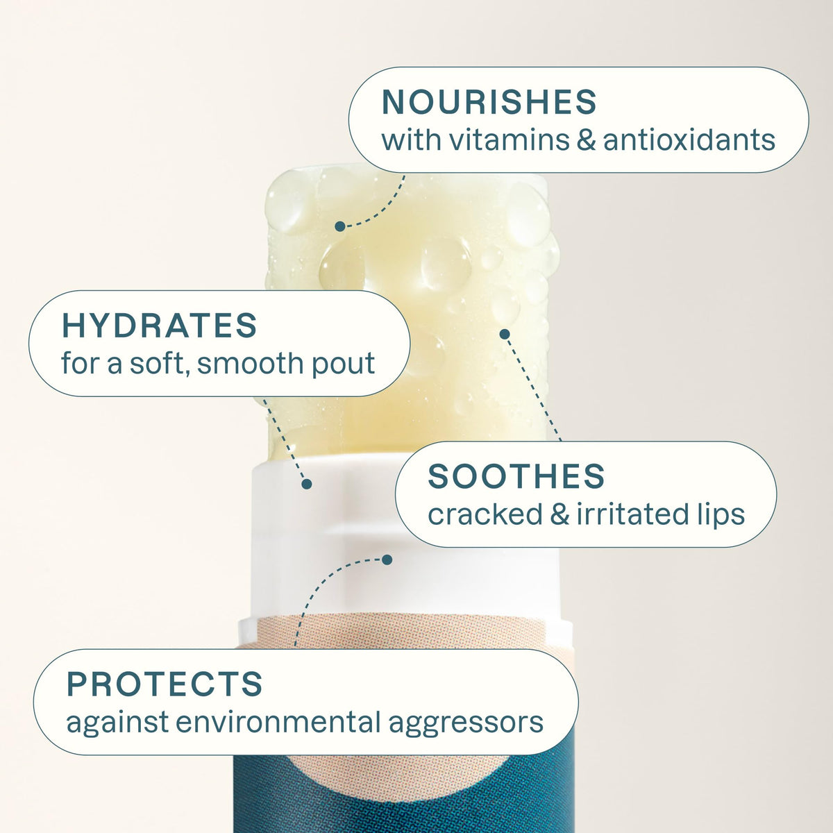 Cliganic lip balm held in hand to show size and pocket-friendly portability