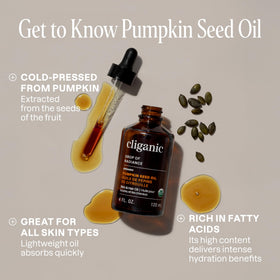 Cliganic close-up drop of oil showing texture and fast-absorbing benefit