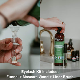 Cliganic refillable vials and funnel for portable, mess-free refills