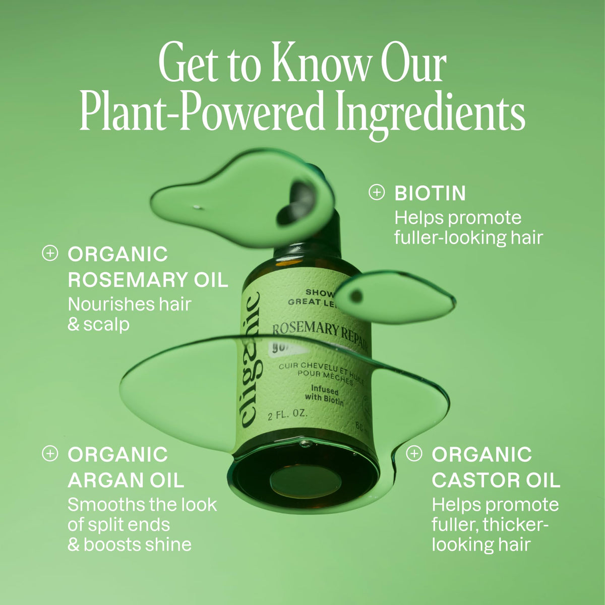 Cliganic back label with ingredient list and certification details visible