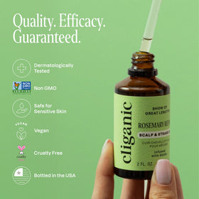 Cliganic scalp massage showing targeted application and soothing