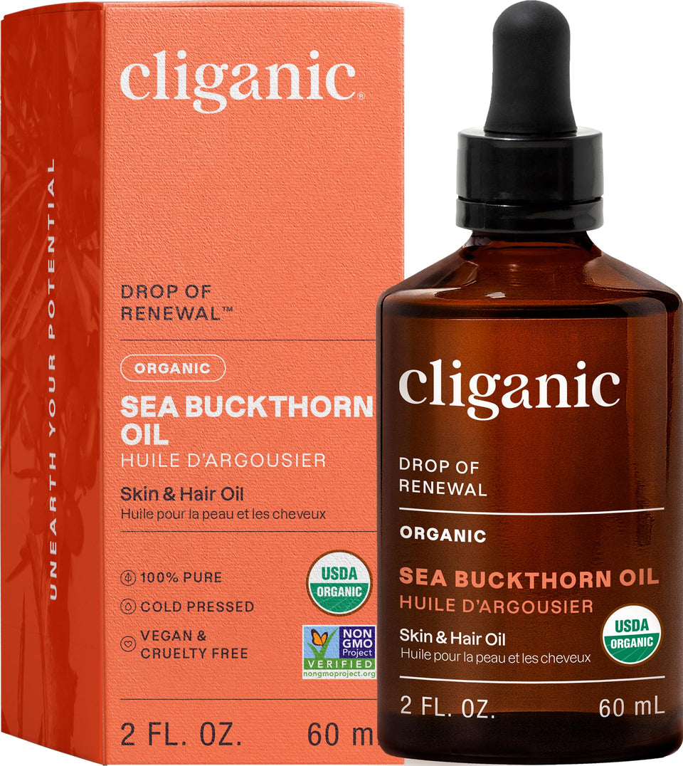 Cliganic bottle front packaging showing organic seal and benefits