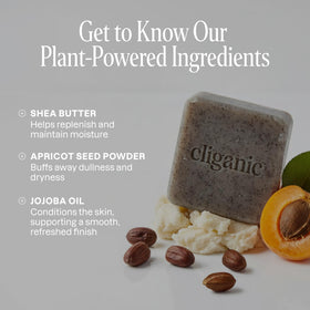 cliganic shea butter and jojoba oil close-up showing nourishing botanicals that hydrate