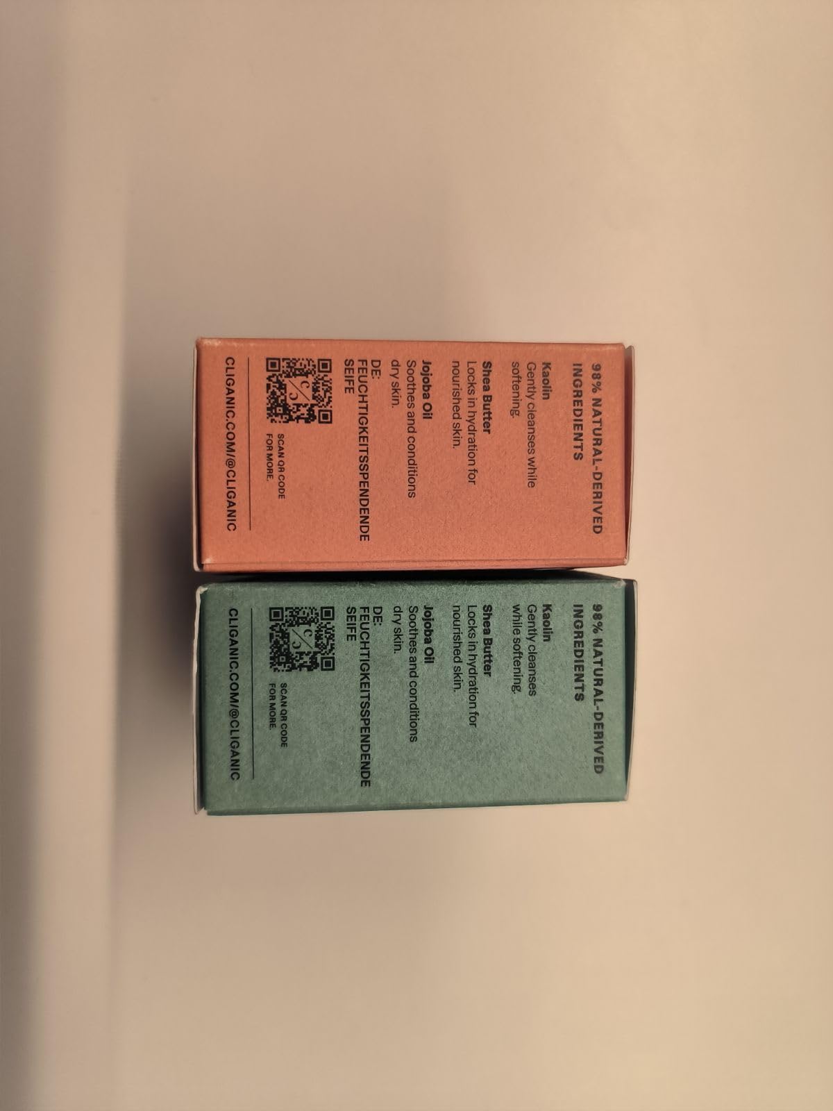 Cliganic soap cross-section revealing smooth interior for consistent lather benefit