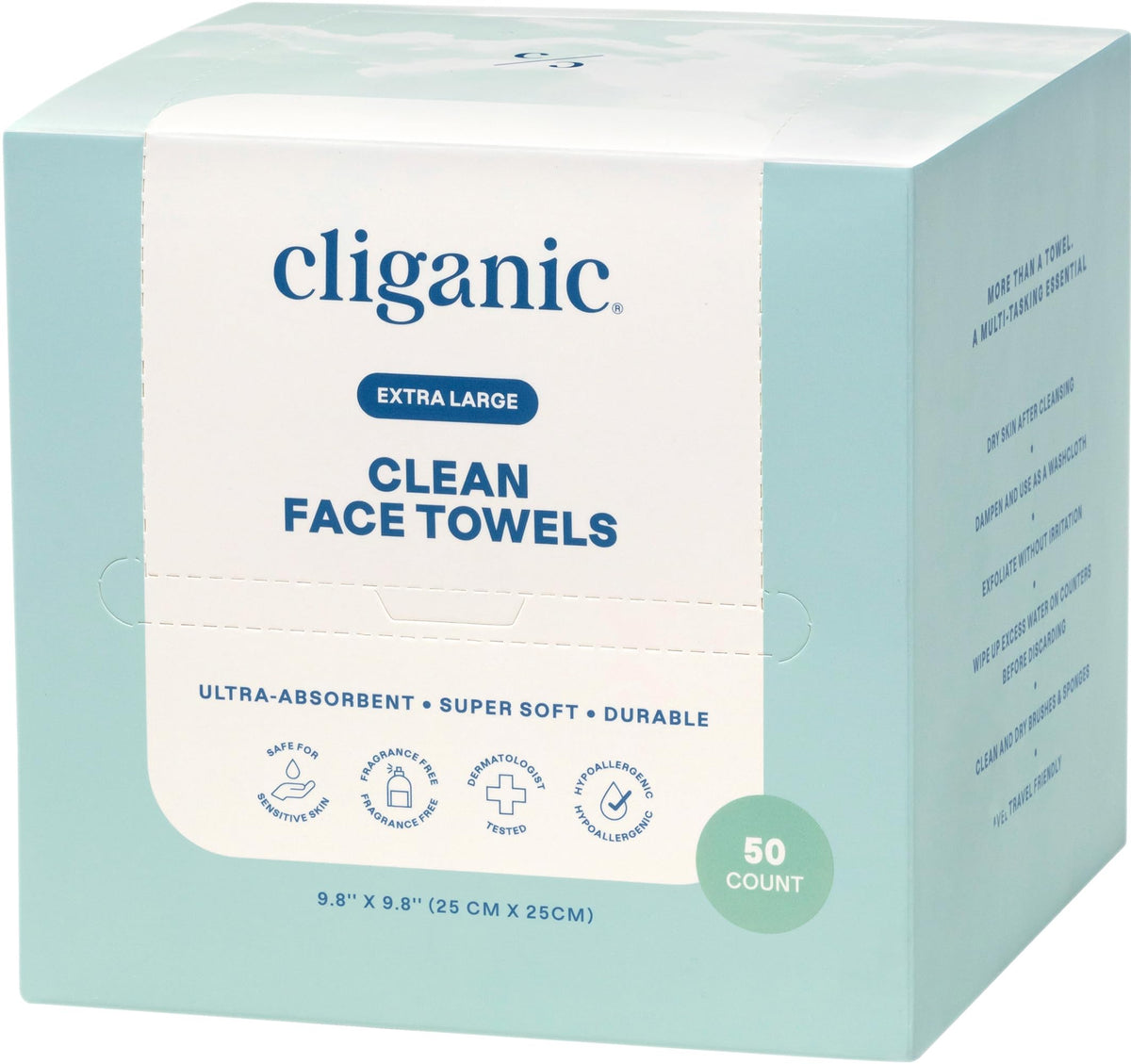 Cliganic towel in travel bag proving portable, disposable convenience