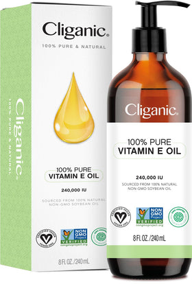 cliganic bottle front view showing clean label and natural oil benefits