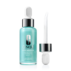 Clinique bottle front view showing serum packaging and treatment benefit
