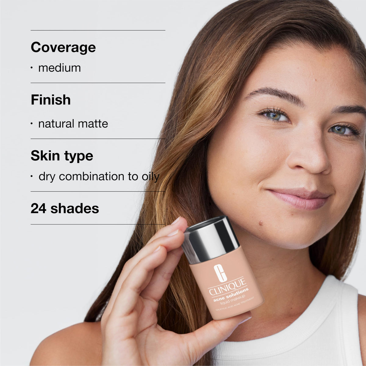 Clinique foundation blended with brush and sponge for seamless finish benefit