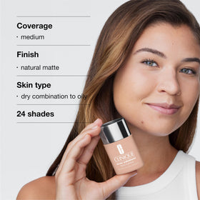 Clinique foundation blended with brush and sponge for seamless finish benefit