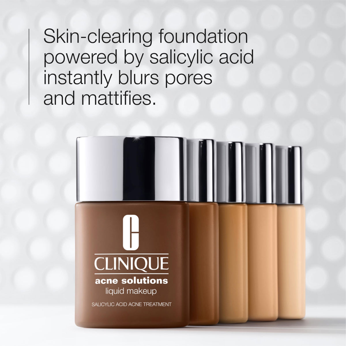 Clinique pump dispenser close-up highlighting easy controlled application benefit