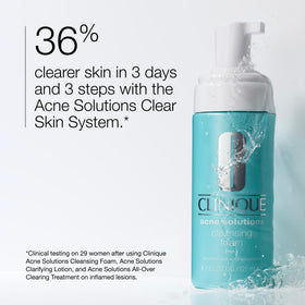 Clinique foam texture close-up demonstrating gentle lather and cleansing
