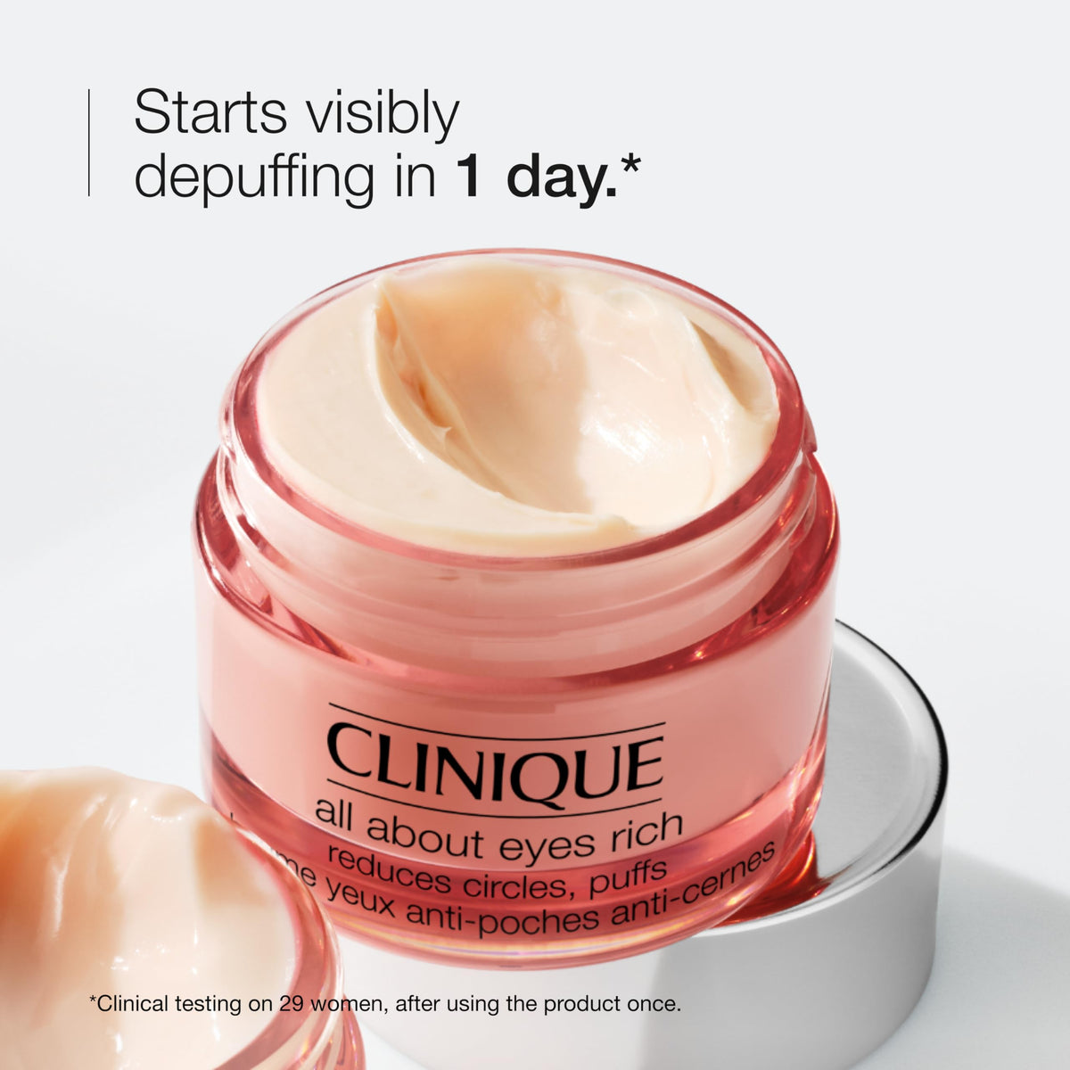 Clinique All About Eyes Rich cream close-up showing smooth texture for under-eyes