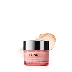 Clinique jar front view showing brand and benefits