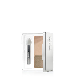 Clinique compact closed front view showing compact design and portability benefit