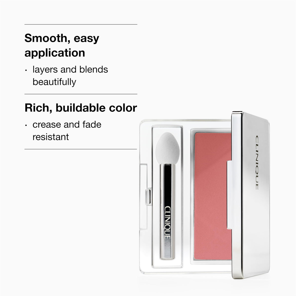 Clinique powder texture close-up revealing silky finish and blendability
