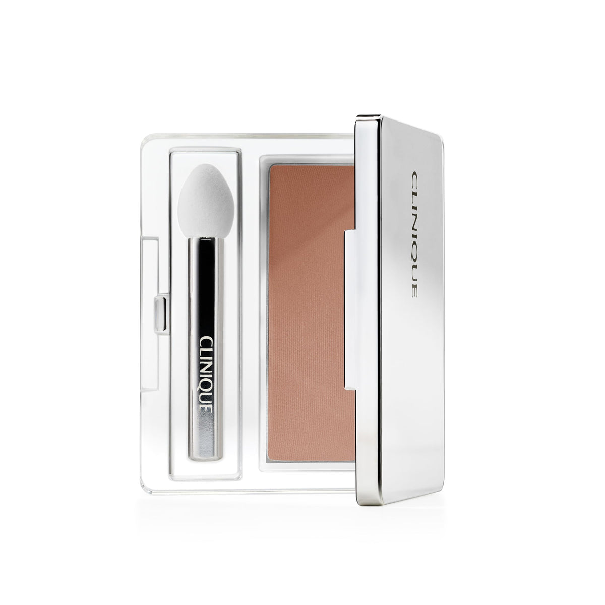 Clinique All About Shadow compact front view highlighting sleek packaging and portable design