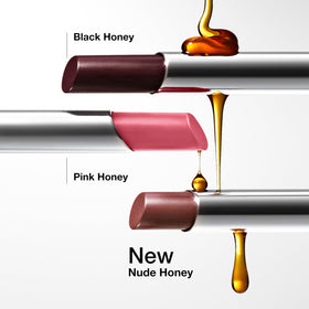 Clinique Almost Lipstick Pink Honey texture close-up showing balmy finish and comfort