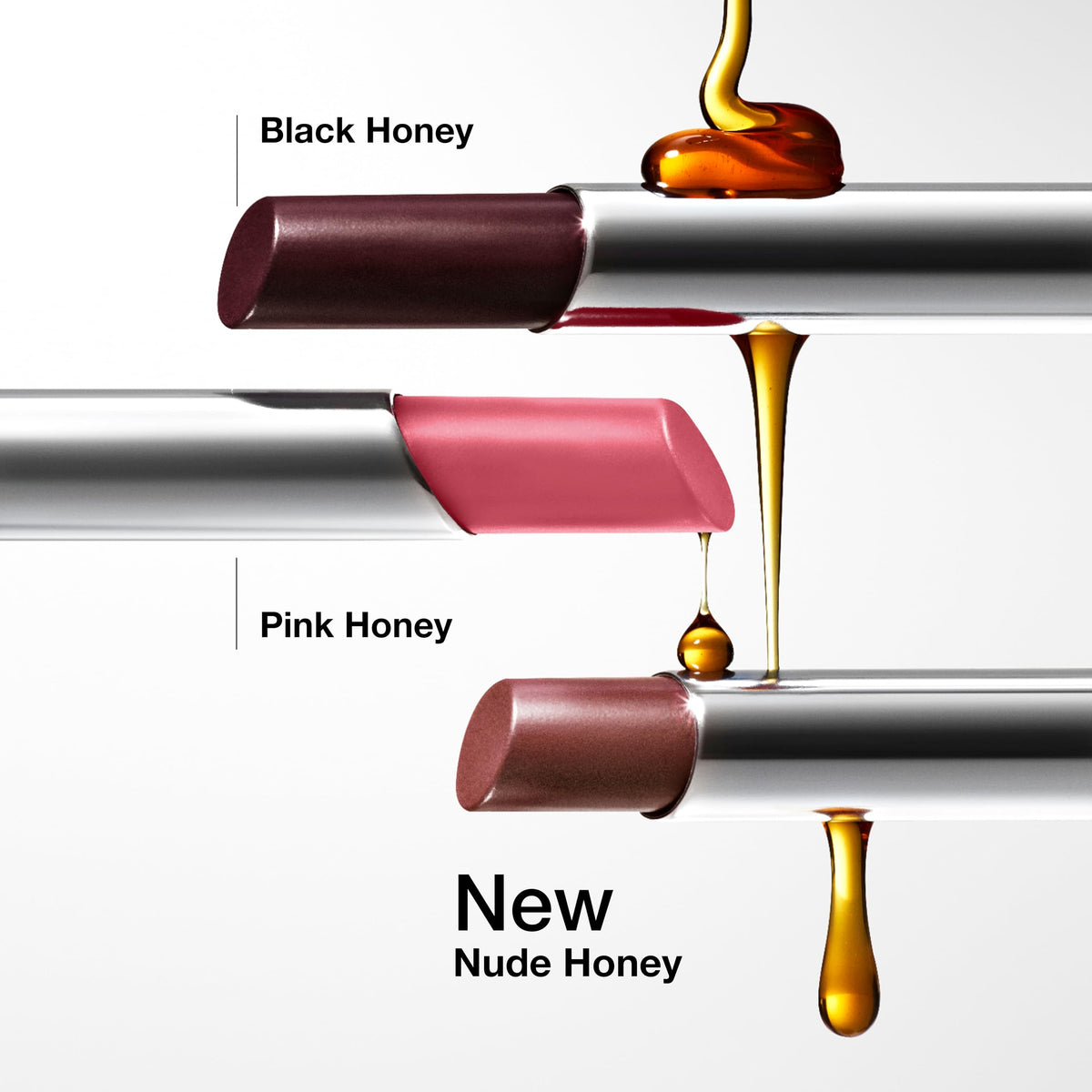 Clinique Almost Lipstick swatch on skin showing personalized nude effect and blendability