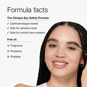 Clinique application on brows in use demonstrating lifted, defined, conditioned brows